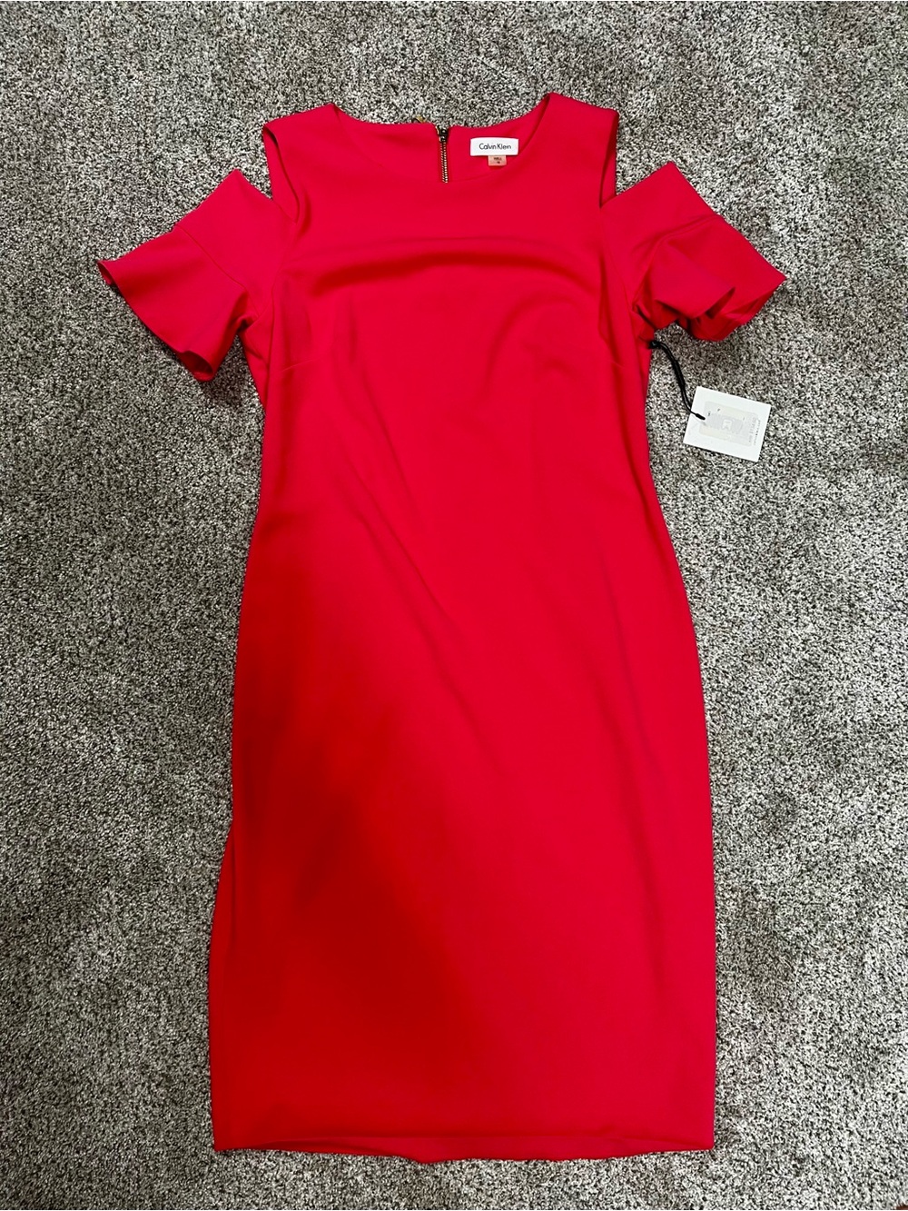 Calvin Klein Cold-Shoulder pink Sheath Dress